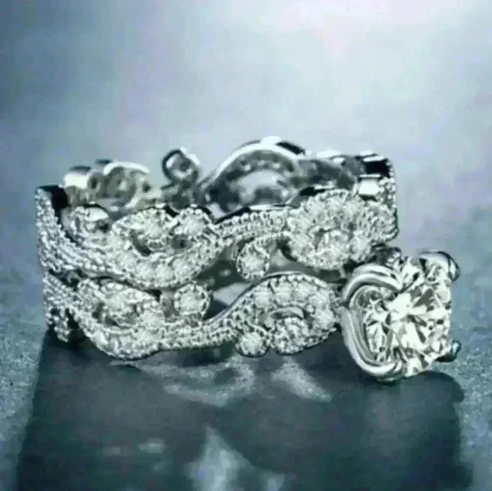 New Silver Engagement Ring Set 💍 - Picture 3 of 3